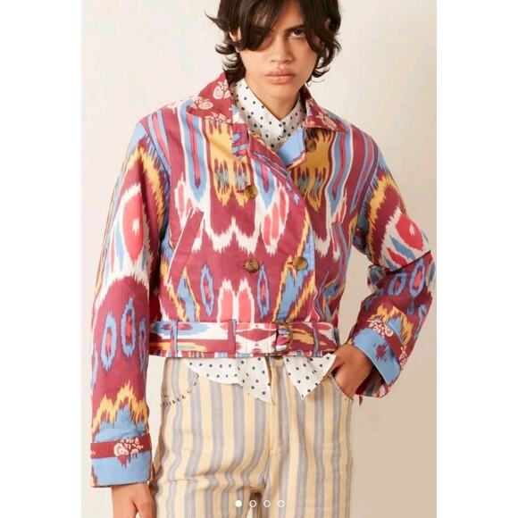 NWT Alix Of Bohemia Domino Grape Ikat Jacket Size S Boho Hippie - Picture 1 of 16